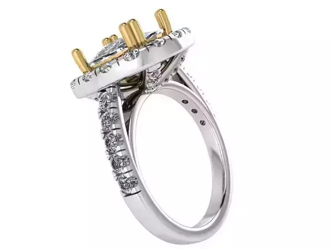 Cushion Halo Diamond Ring 1089
