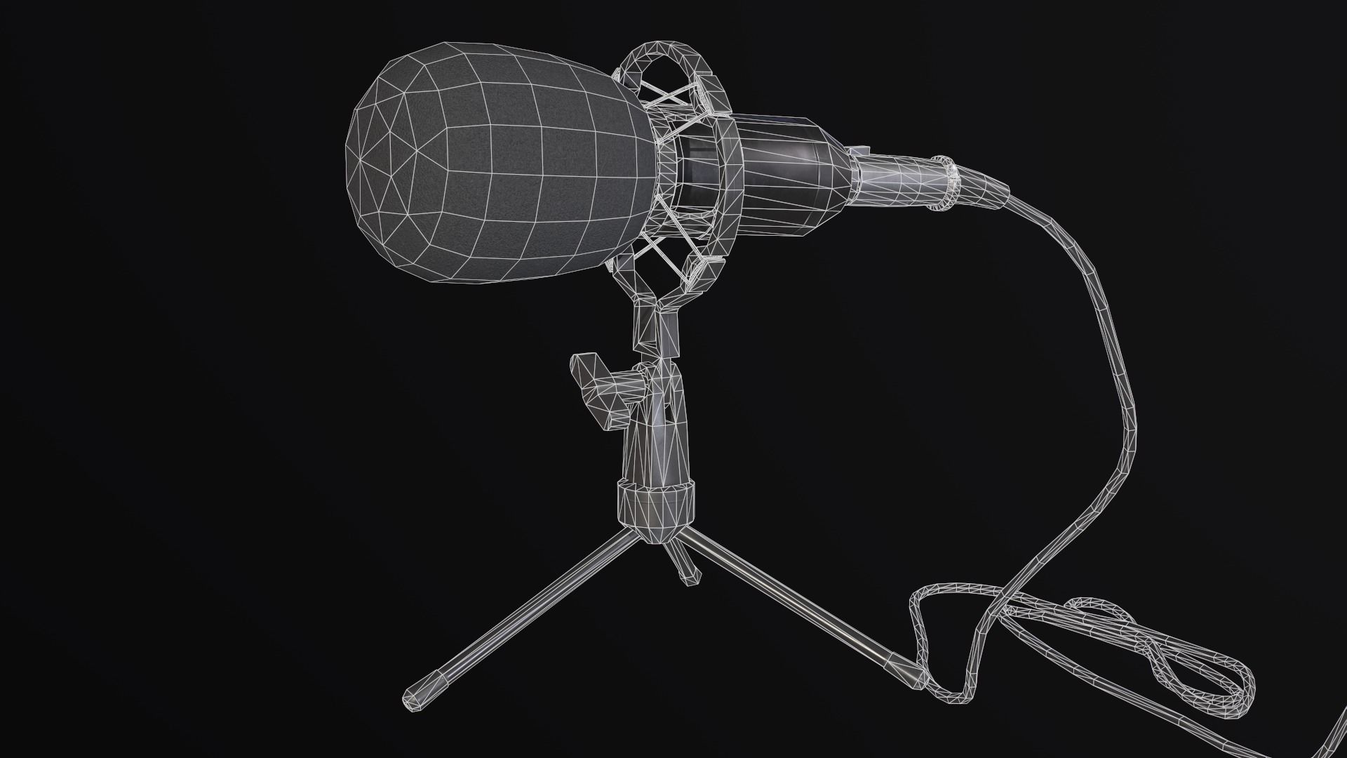 Audio Setup with headset Echo N16 receiver Onkyo and mike BM800 Low-poly 3D model_23