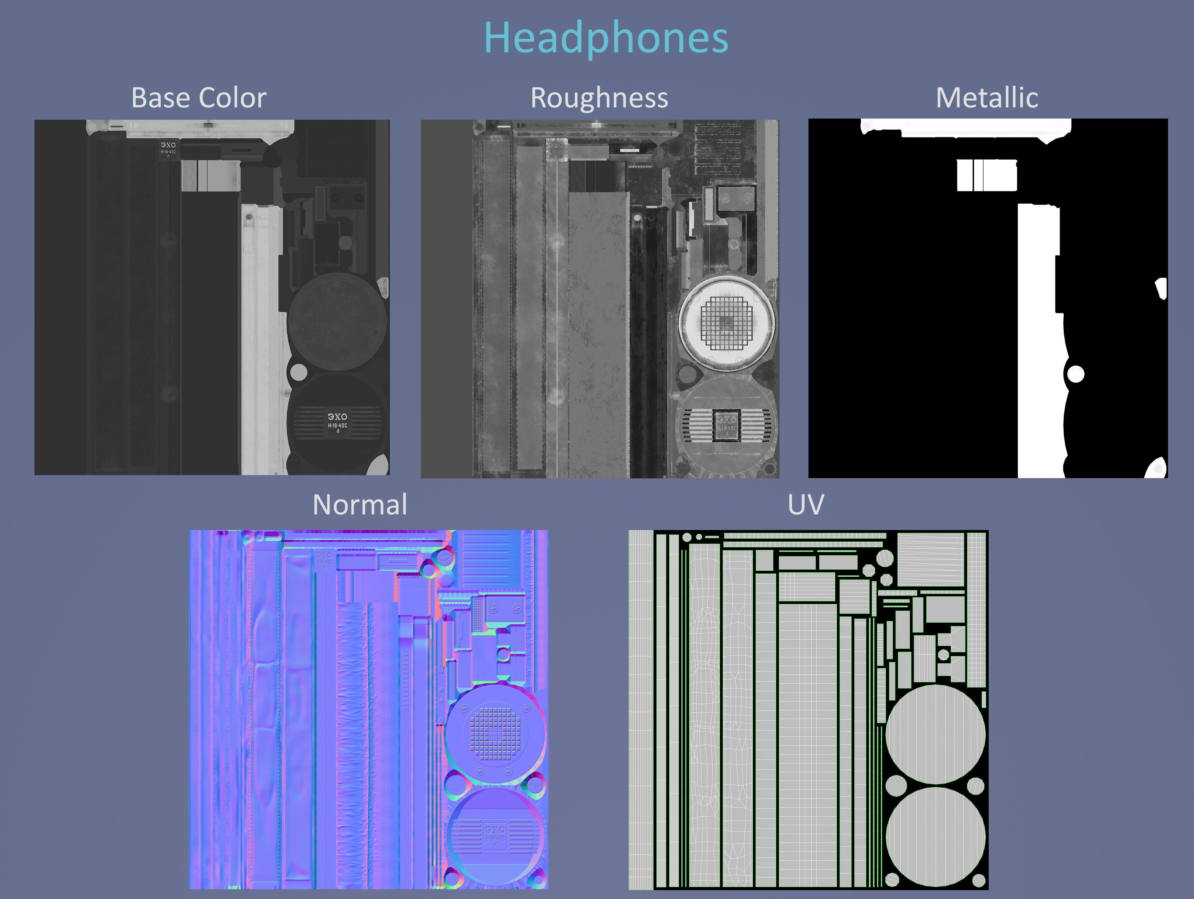 Audio Setup with headset Echo N16 receiver Onkyo and mike BM800 Low-poly 3D model_27