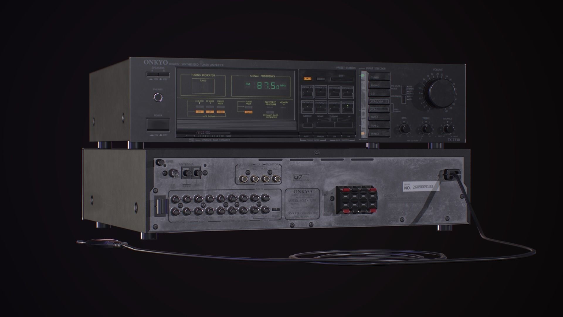 Audio Setup with headset Echo N16 receiver Onkyo and mike BM800 Low-poly 3D model_6