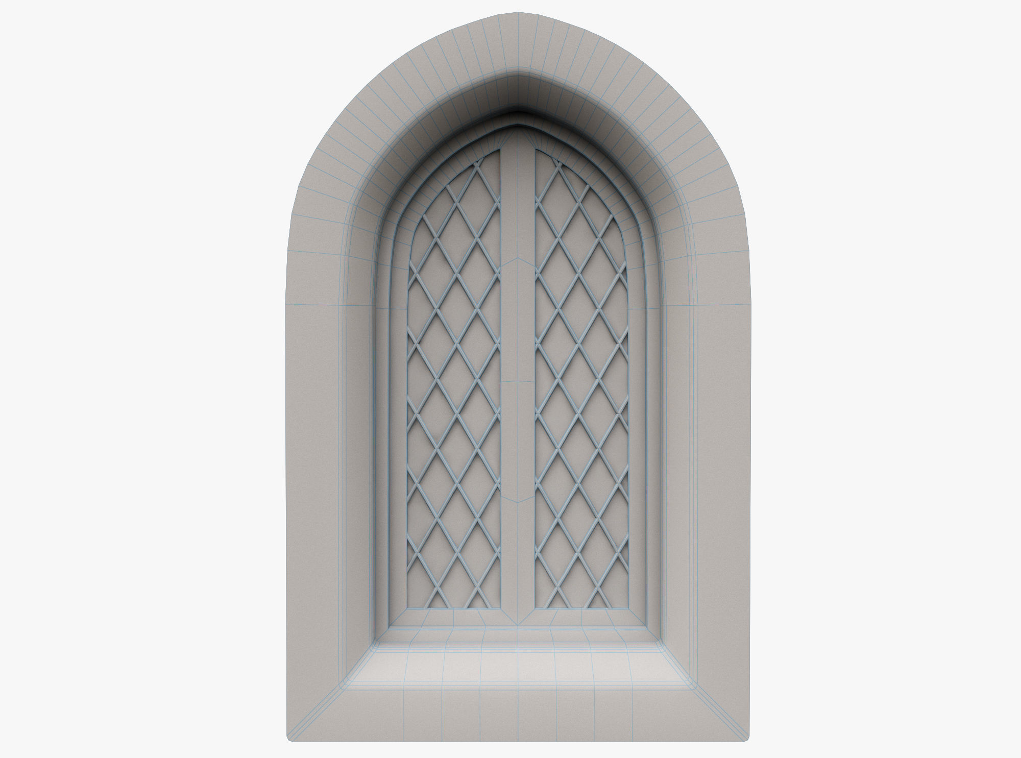 Medieval window Low-poly 3D model_2