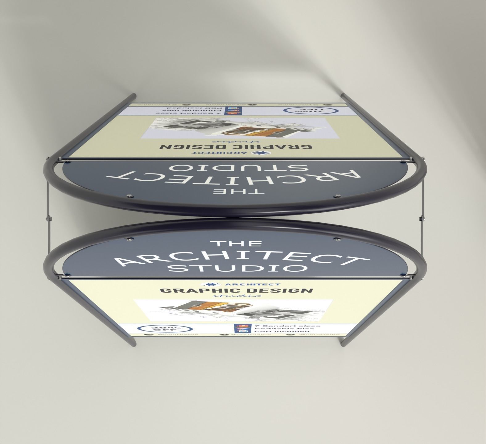 Chalkboard street sign Low-poly 3D model_5