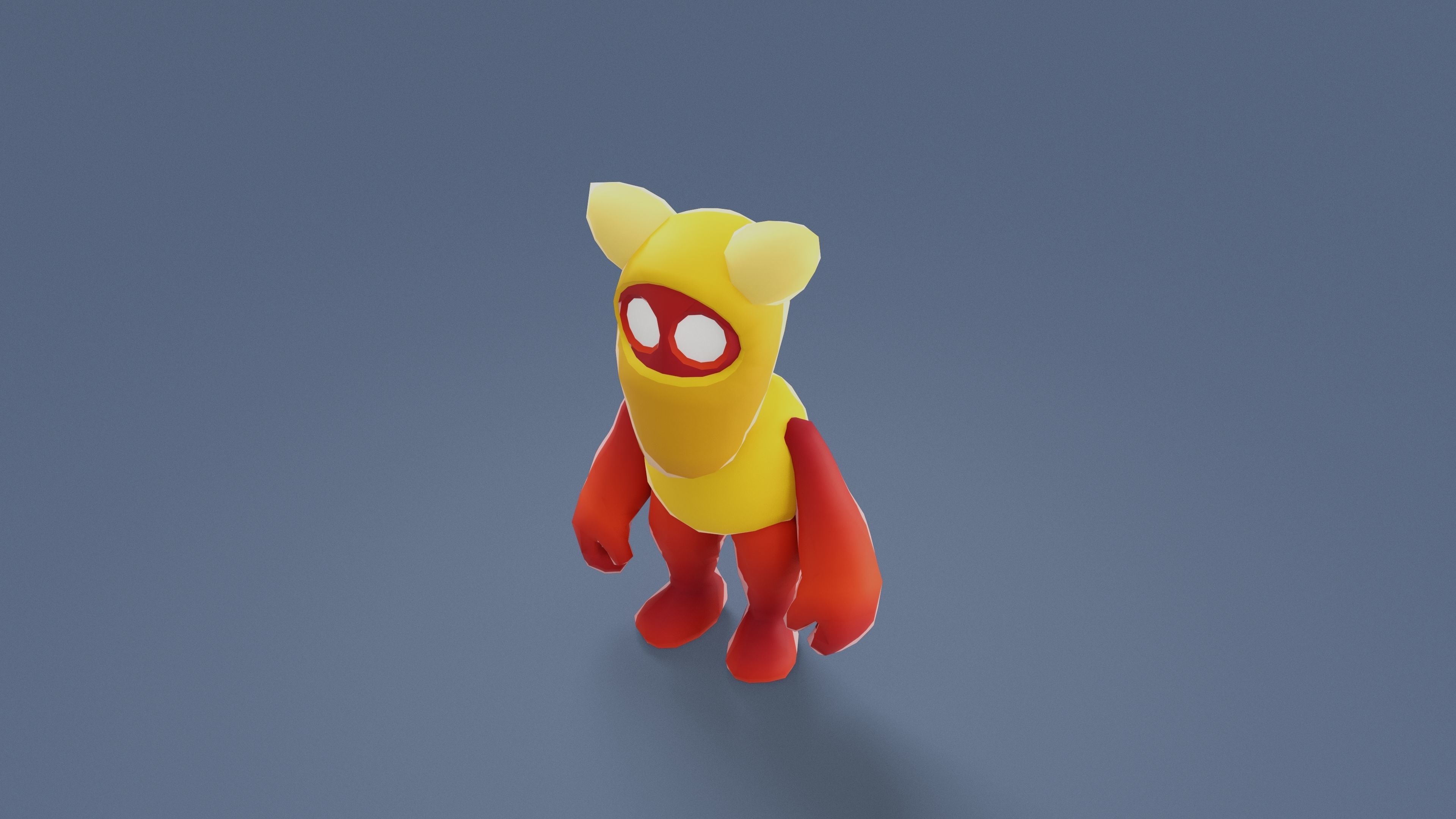 Cartoon Characters - Small Armored Warrior Low-poly 3D model_2