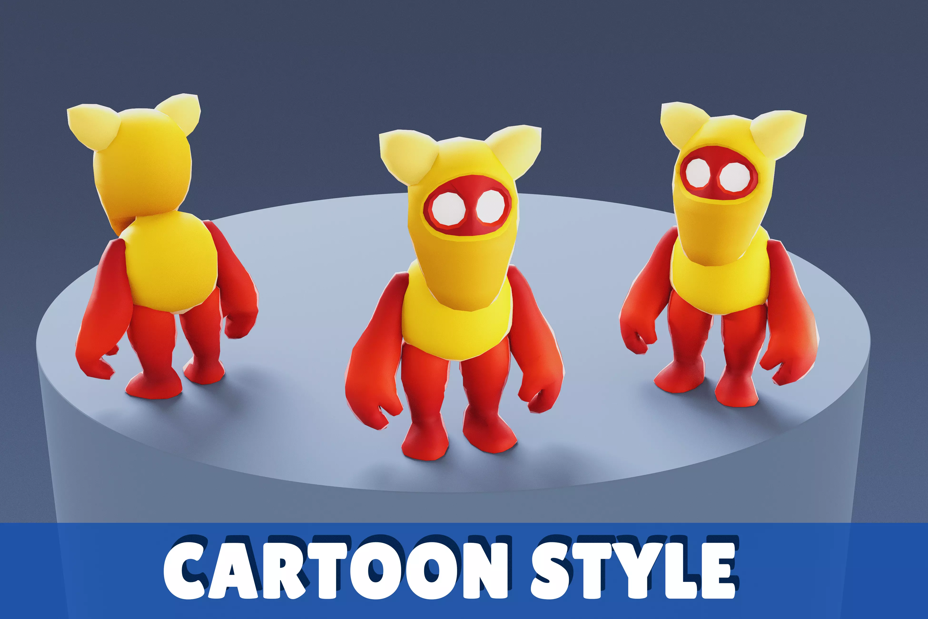 Cartoon Characters - Small Armored Warrior Low-poly 3D model_0