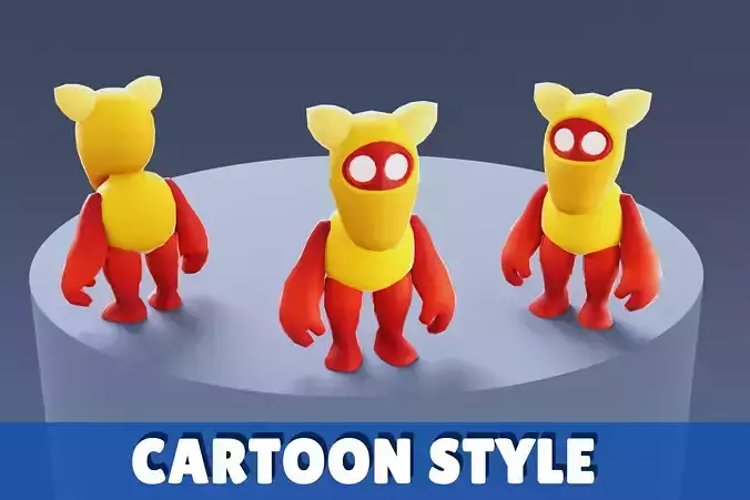 Cartoon Characters - Small Armored Warrior Low-poly 3D model