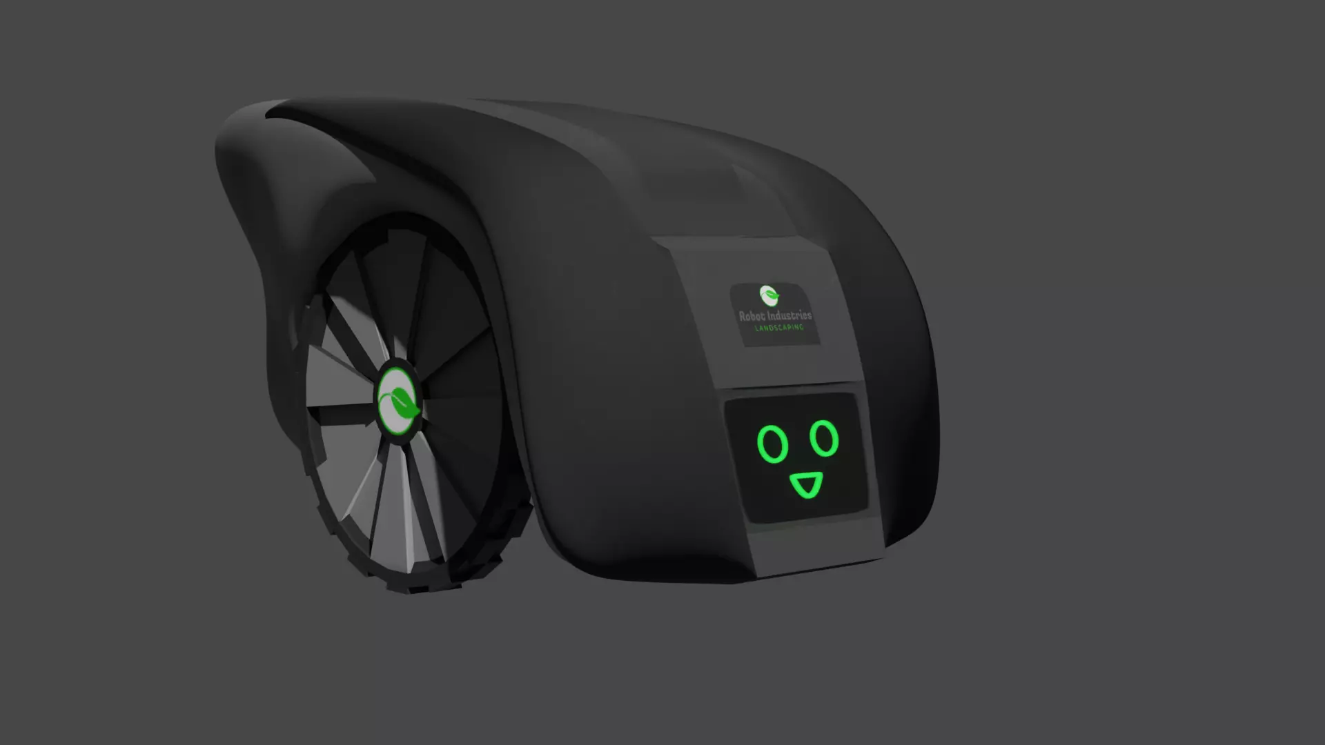 Cartoonish Lawn Mower Robot Free low-poly 3D model