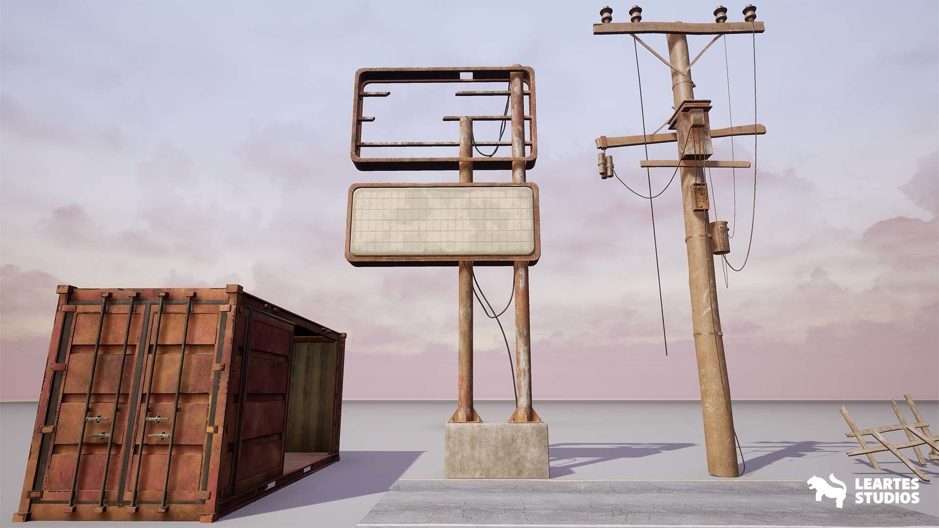 Post Apocalyptic Desert Environment Low-poly 3D model_17