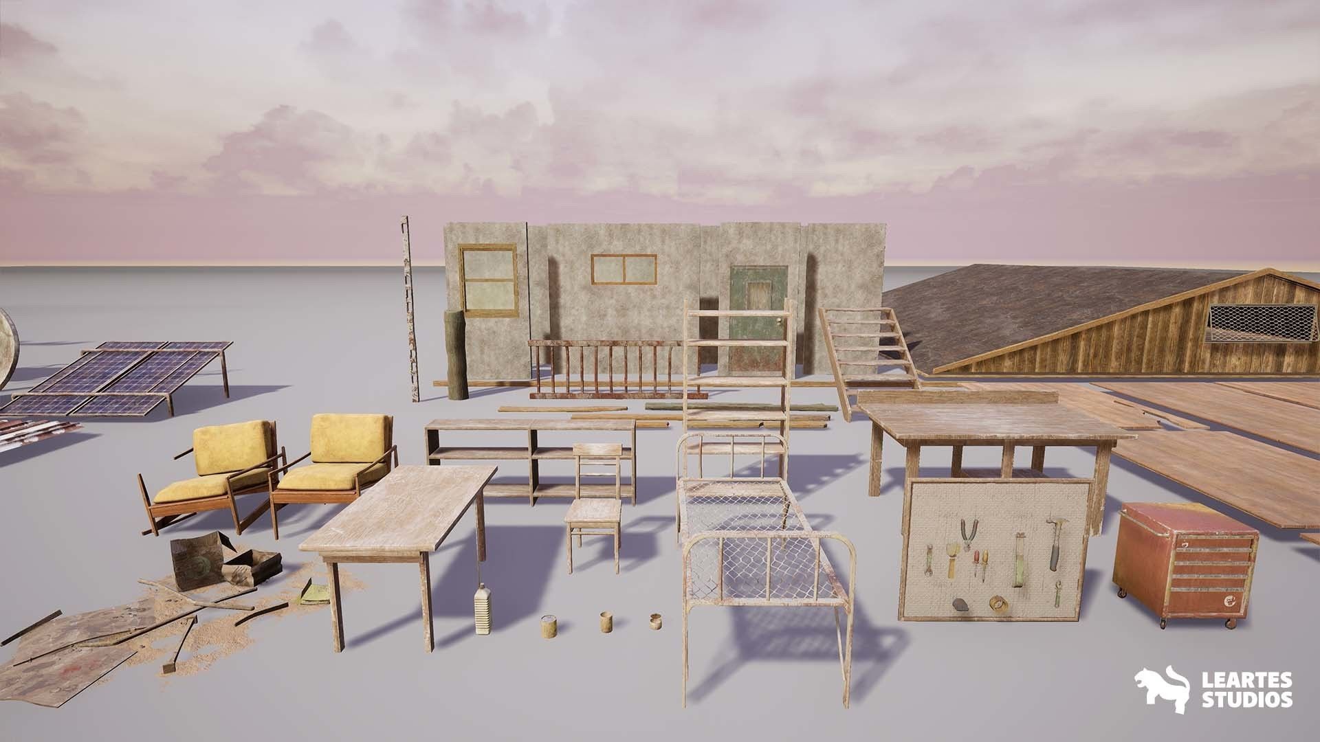 Post Apocalyptic Desert Environment Low-poly 3D model_15