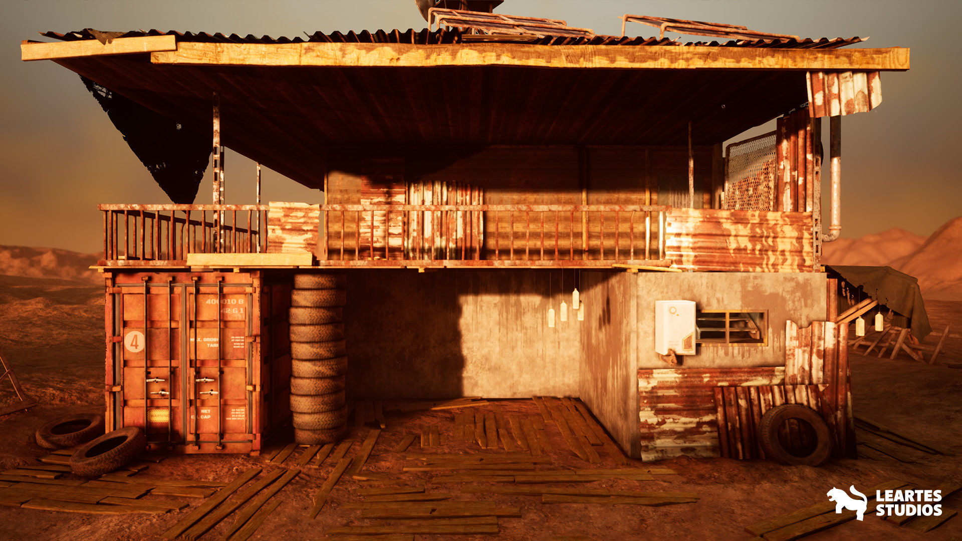 Post Apocalyptic Desert Environment Low-poly 3D model_2