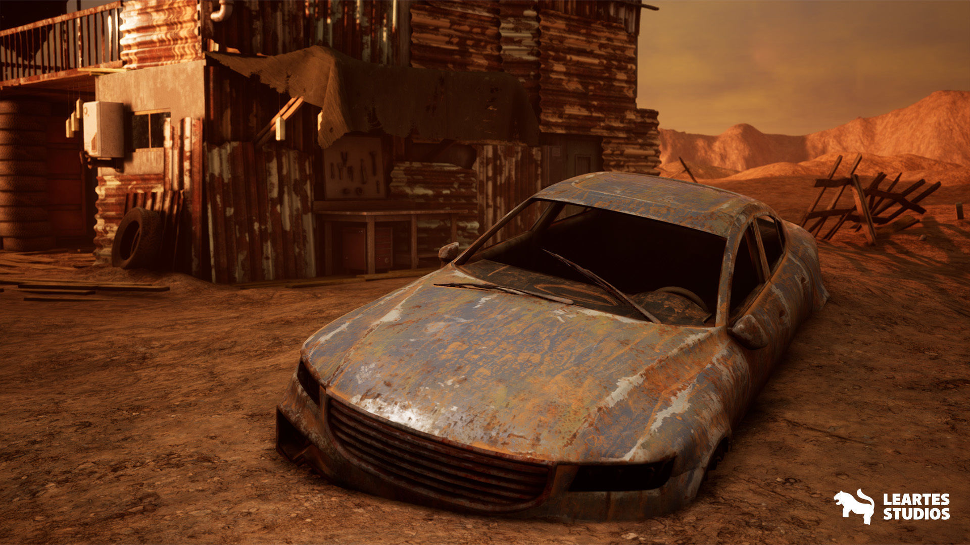 Post Apocalyptic Desert Environment Low-poly 3D model_6