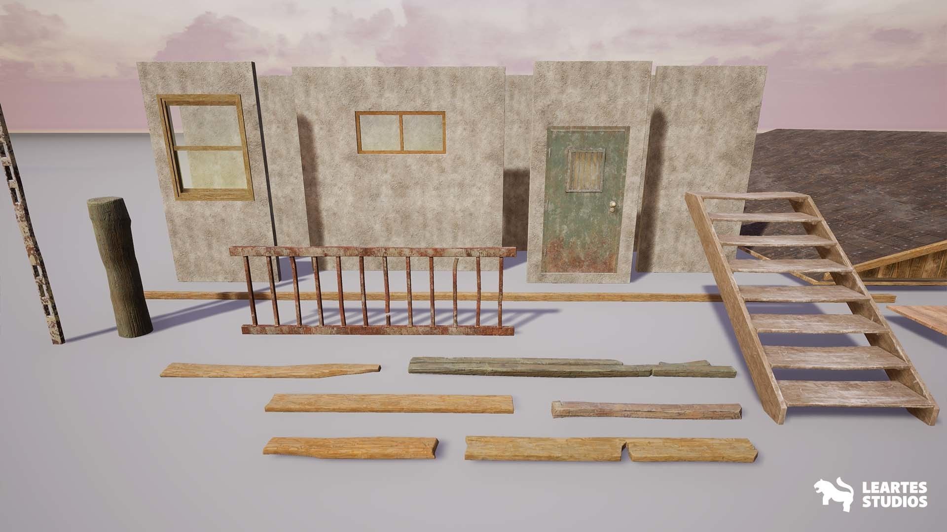 Post Apocalyptic Desert Environment Low-poly 3D model_14