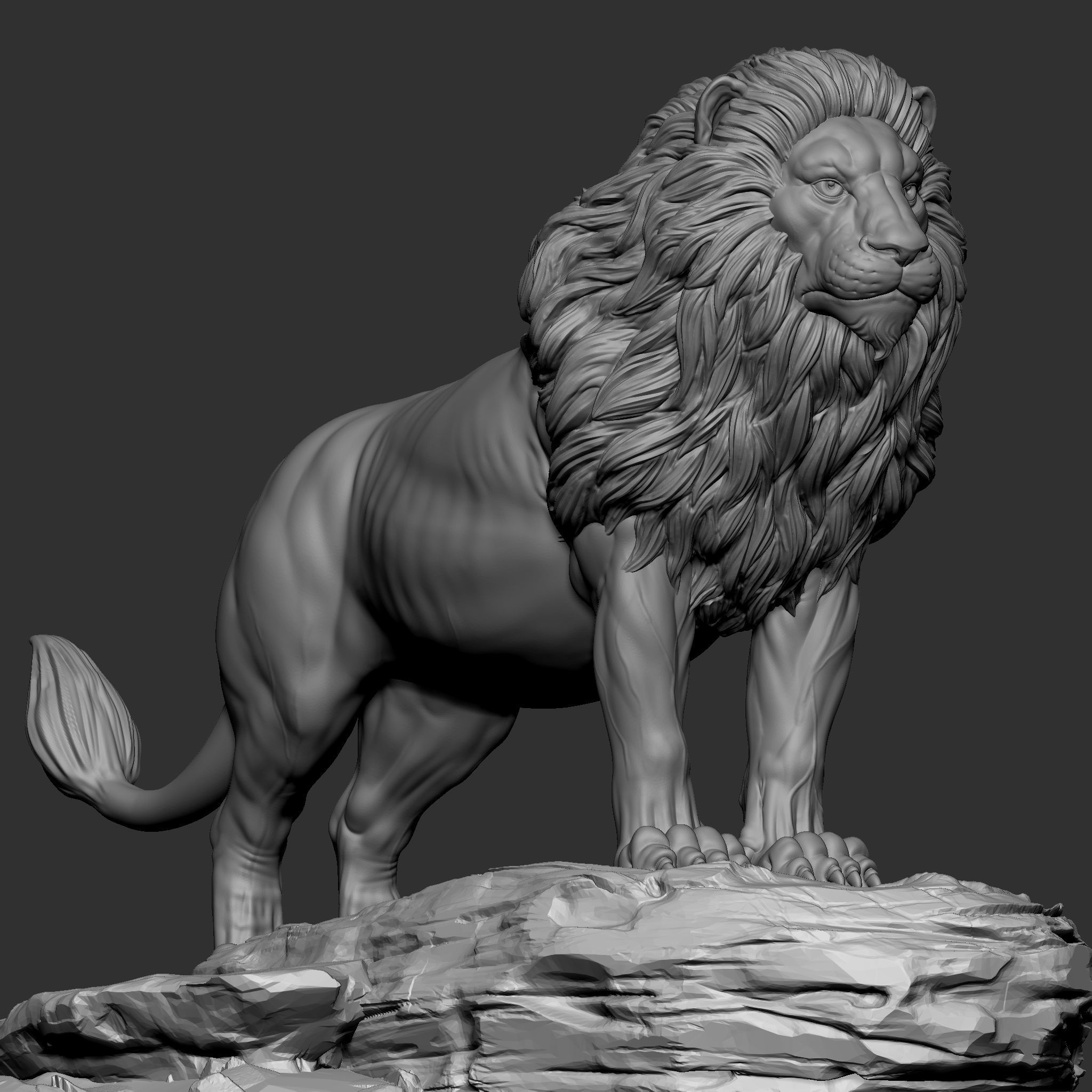 Lion 3d print model statue 3D print model_4