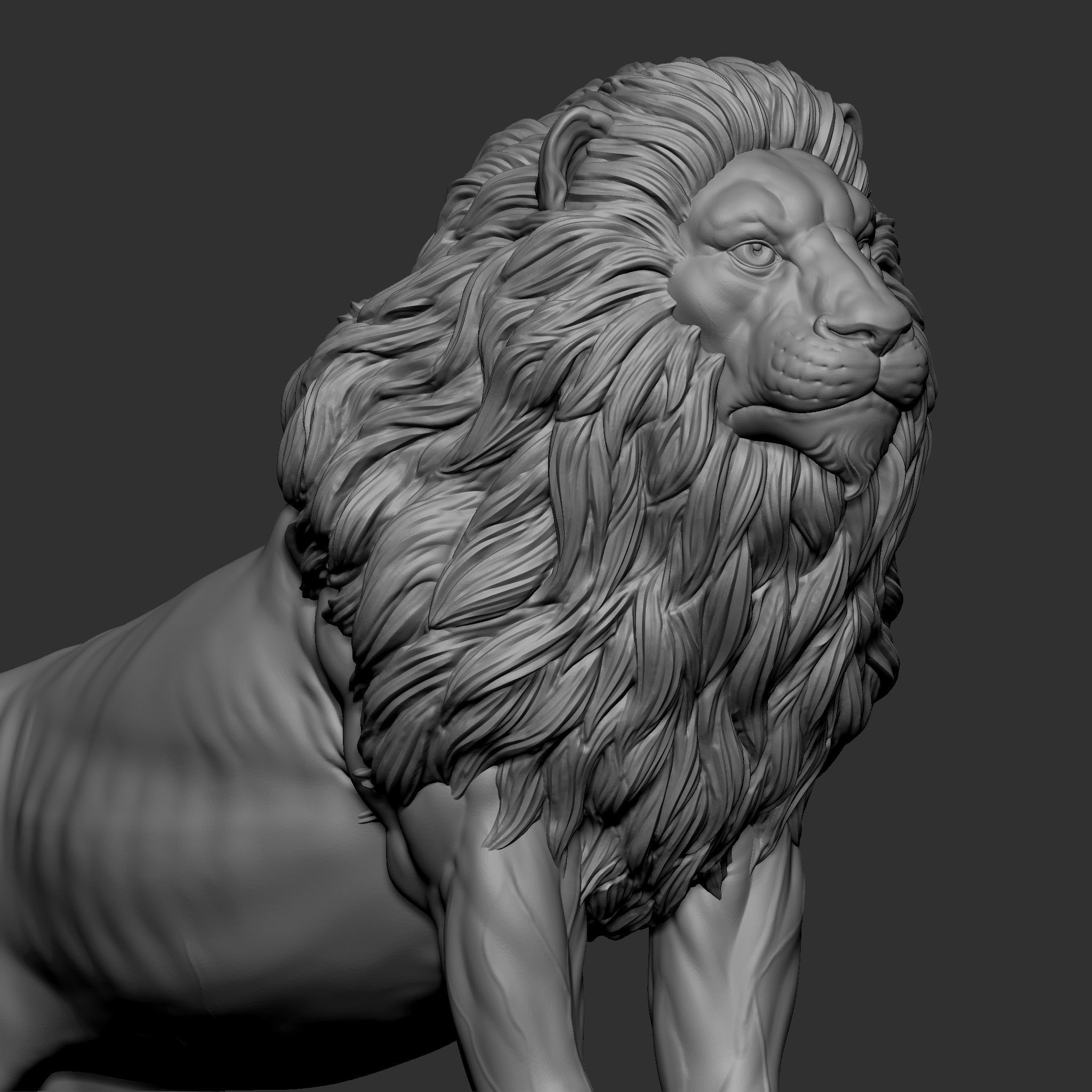 Lion 3d print model statue 3D print model_6