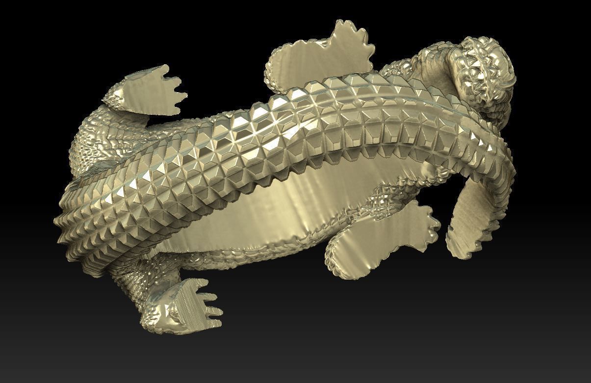 Ring crocodile 3D print model_4