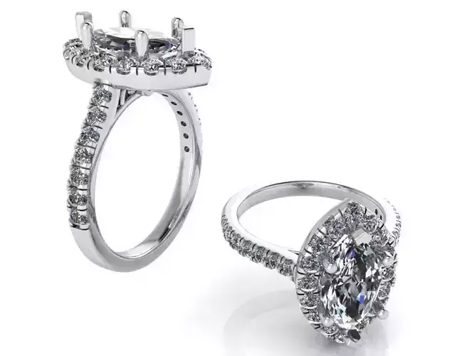 Marquise Halo Diamond Ring 1102