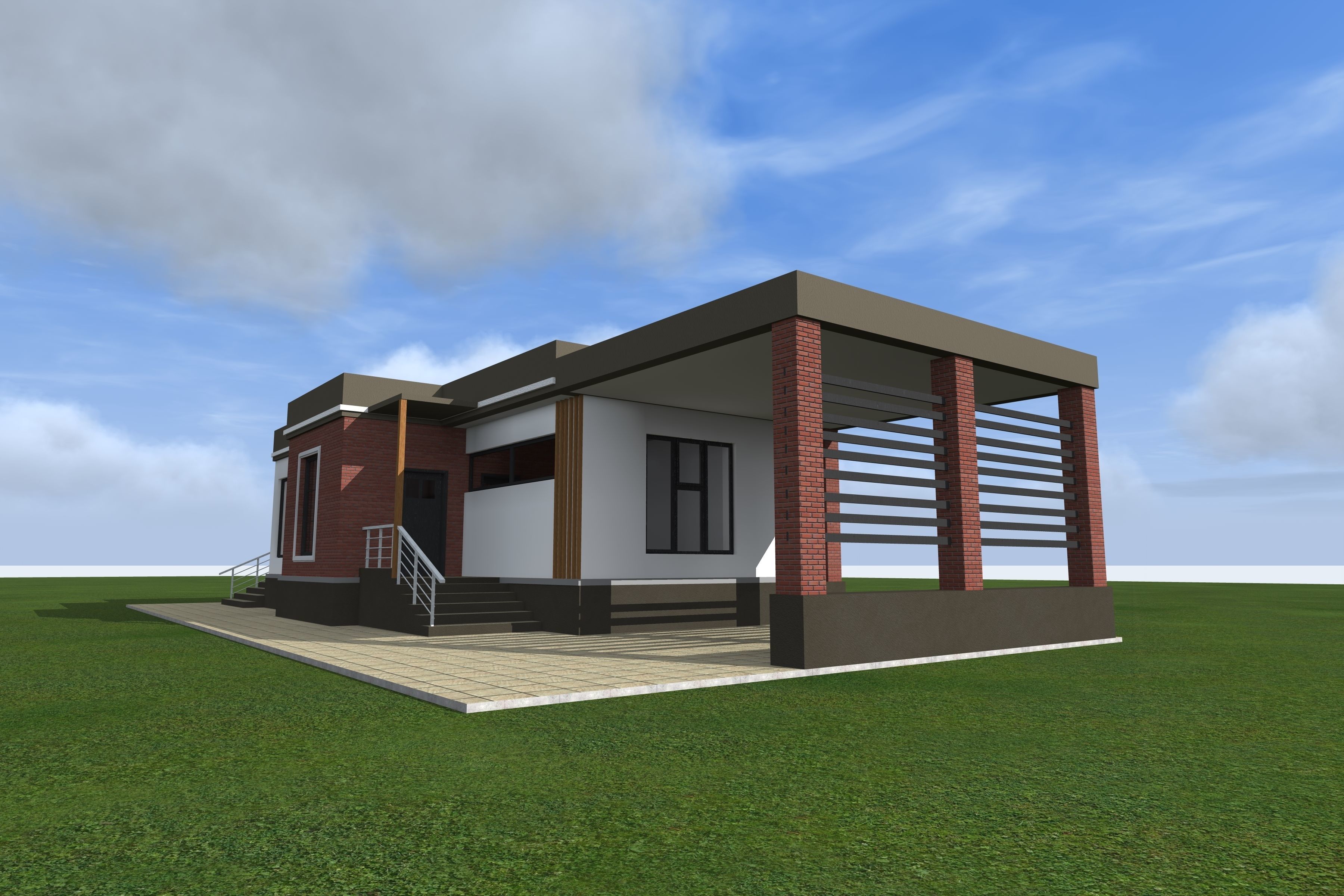 moden house  with plan 3D model_5