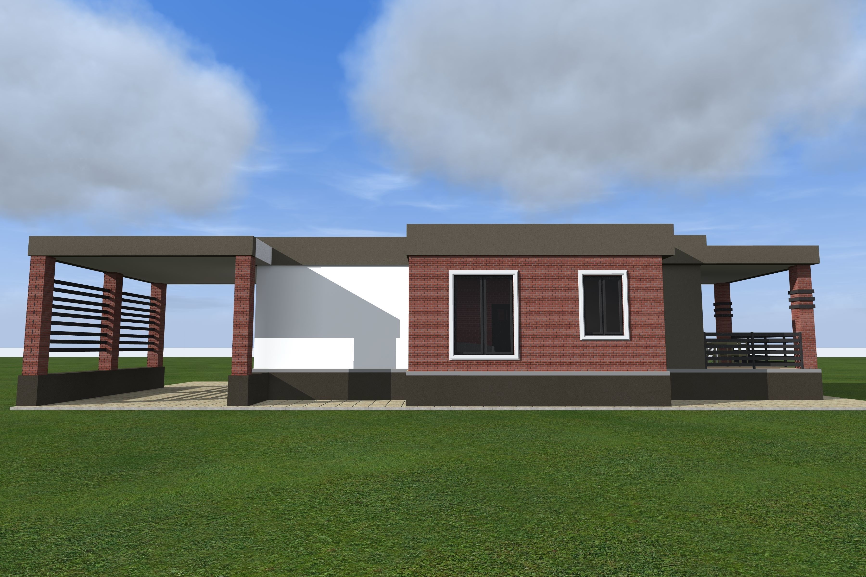 moden house  with plan 3D model_3