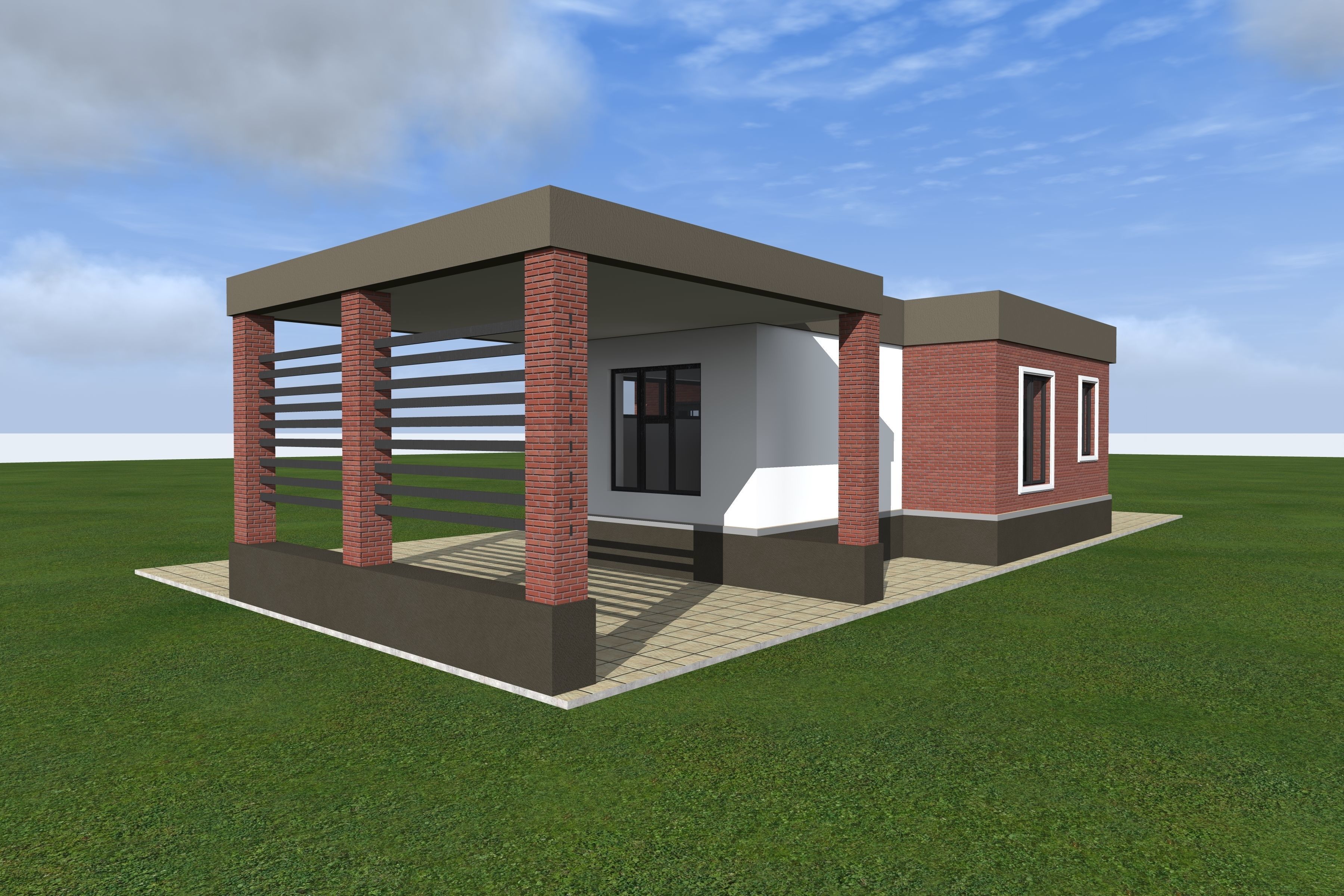 moden house  with plan 3D model_4