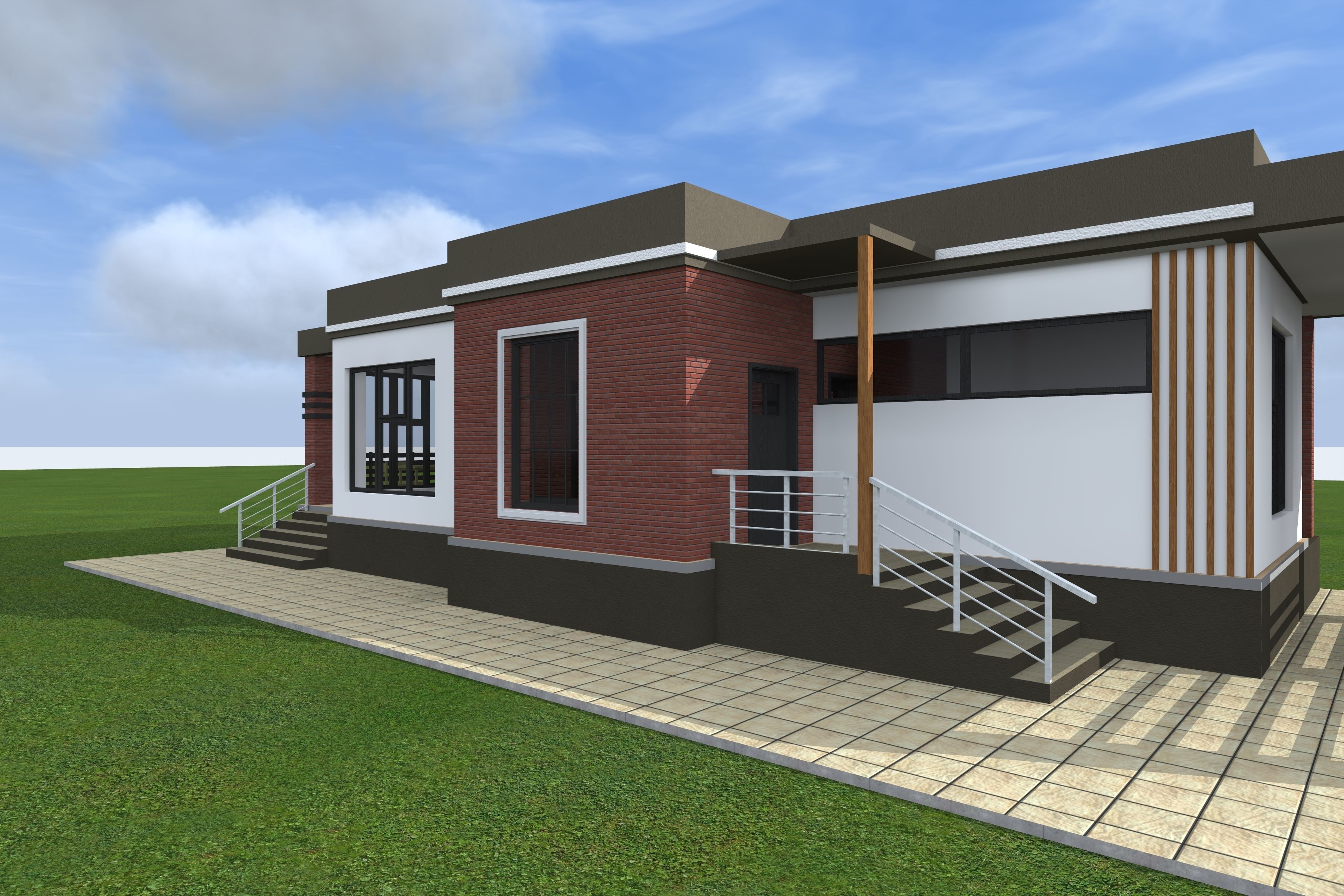 moden house  with plan 3D model_8