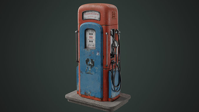 Gas pump old 3D model
