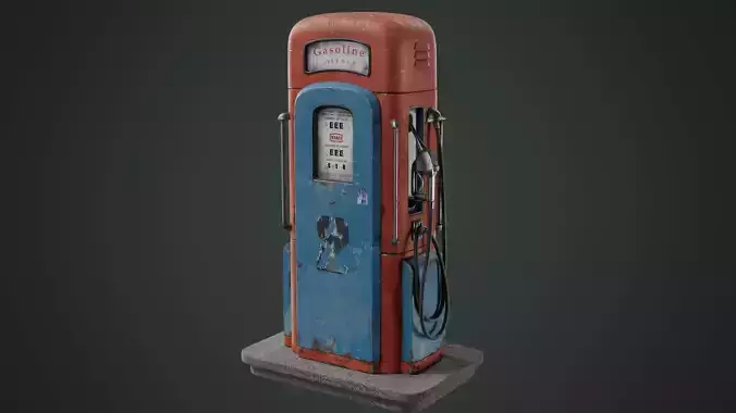 Gas pump old 3D model