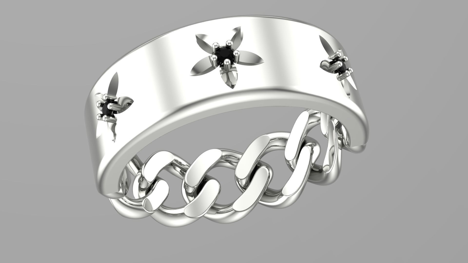 Modern Ring 3D print model_1