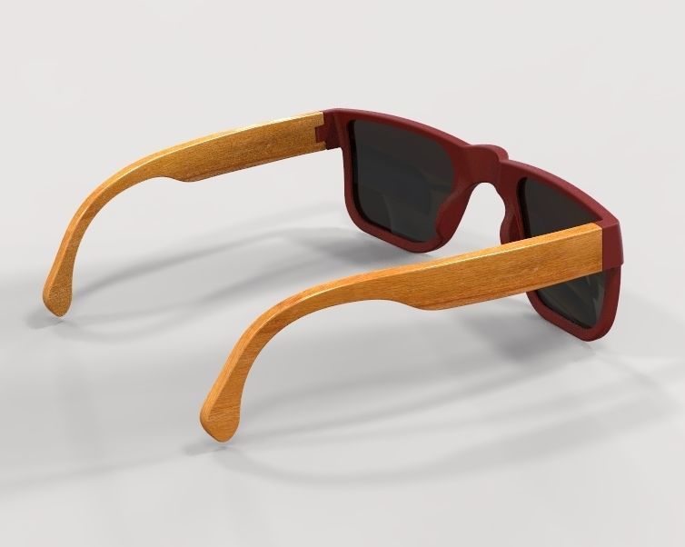 Sunglass-02 wooden sunglasses 3D print model_29