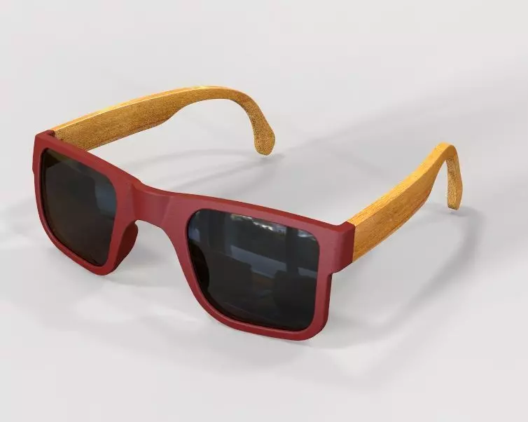Sunglass-02 wooden sunglasses 3D print model_0
