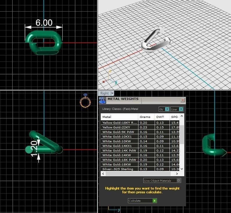 Anchor chain link 4 sizes 3D print model_6