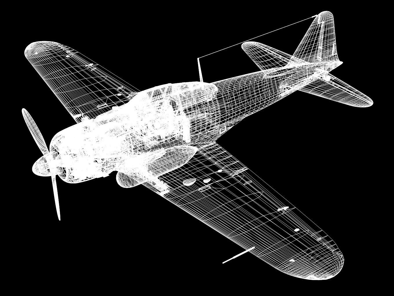 A6M3 Zero fighter Type 22 3D model_19
