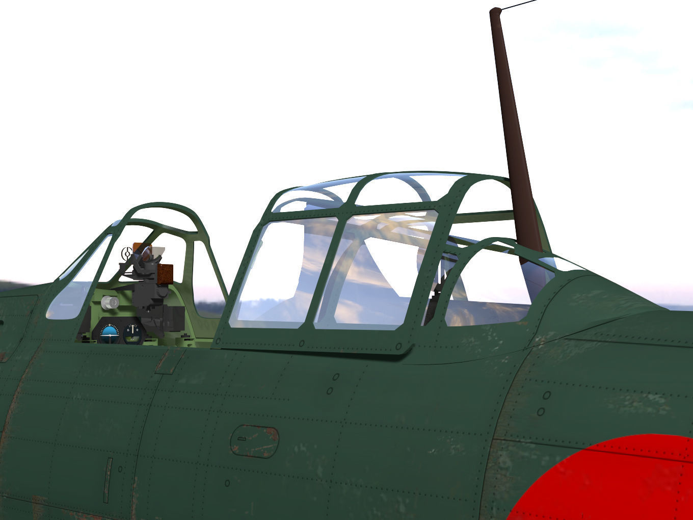 A6M3 Zero fighter Type 22 3D model_9