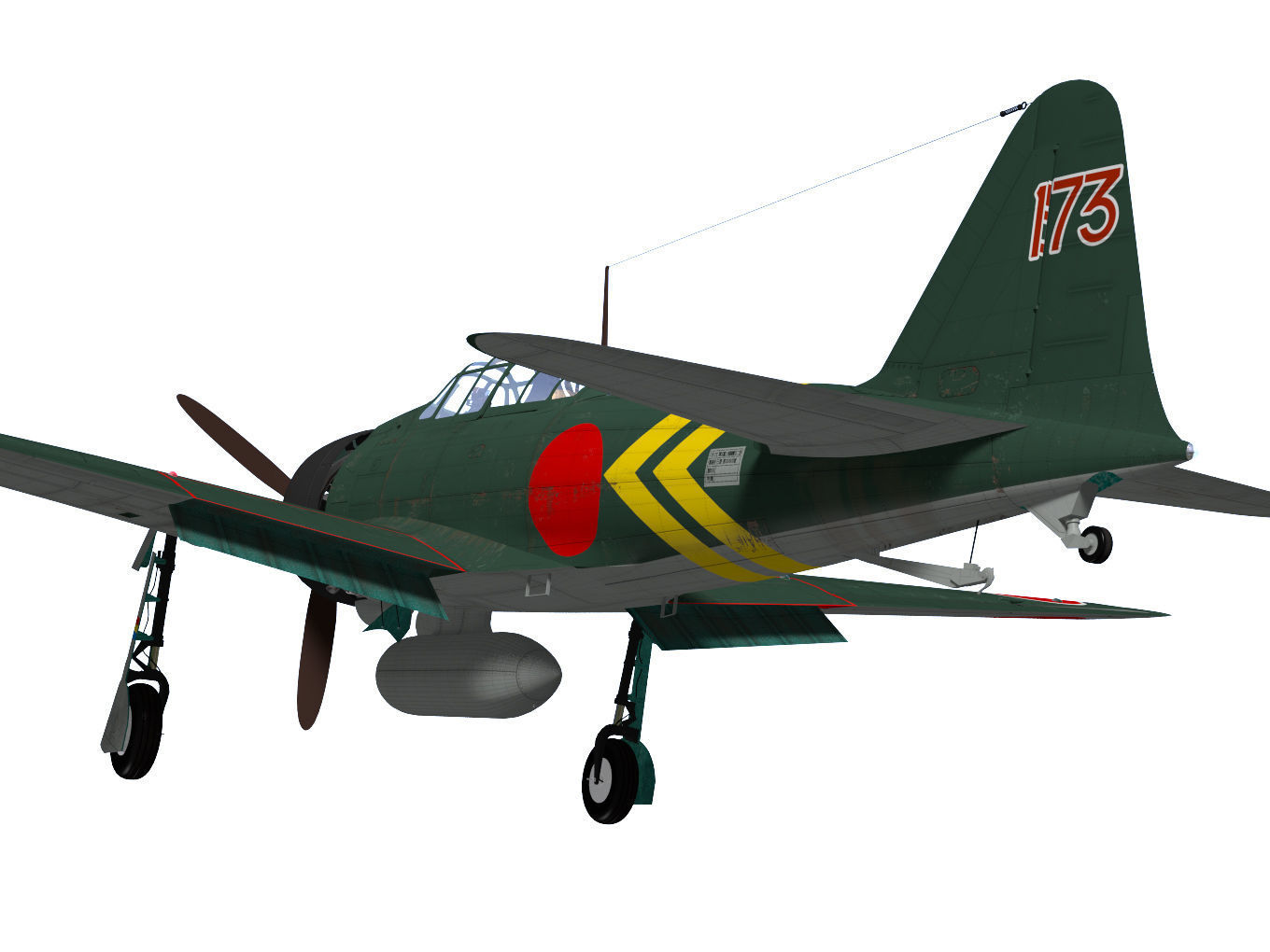 A6M3 Zero fighter Type 22 3D model_8