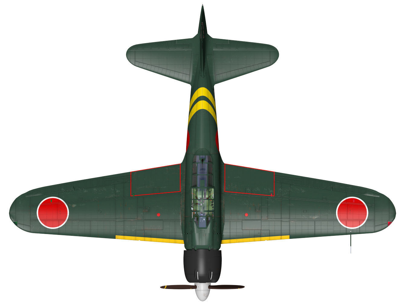 A6M3 Zero fighter Type 22 3D model_17