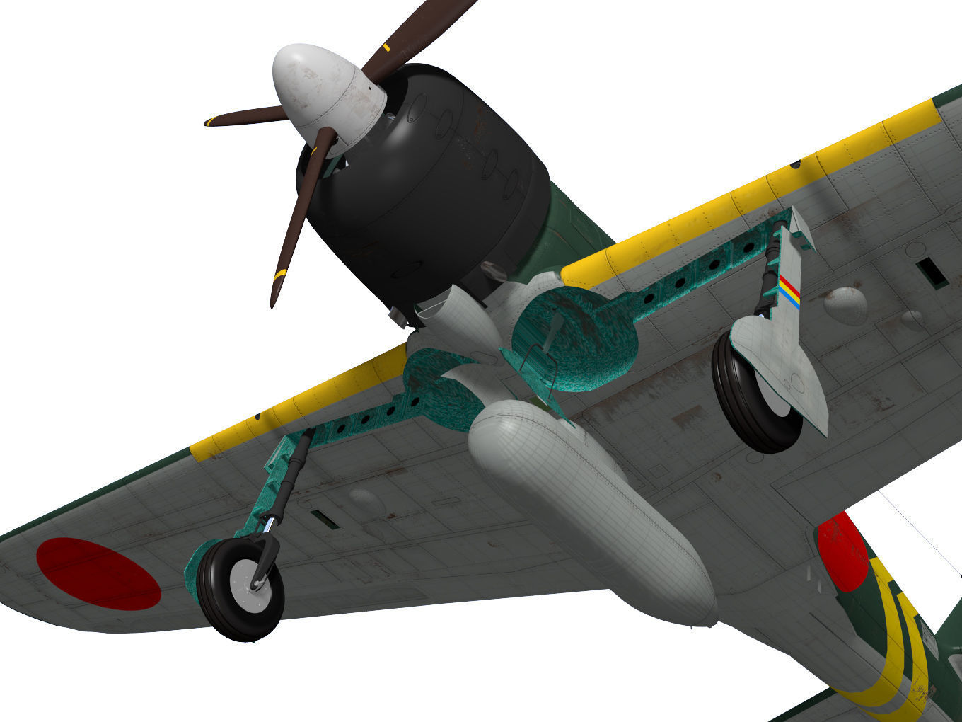 A6M3 Zero fighter Type 22 3D model_7