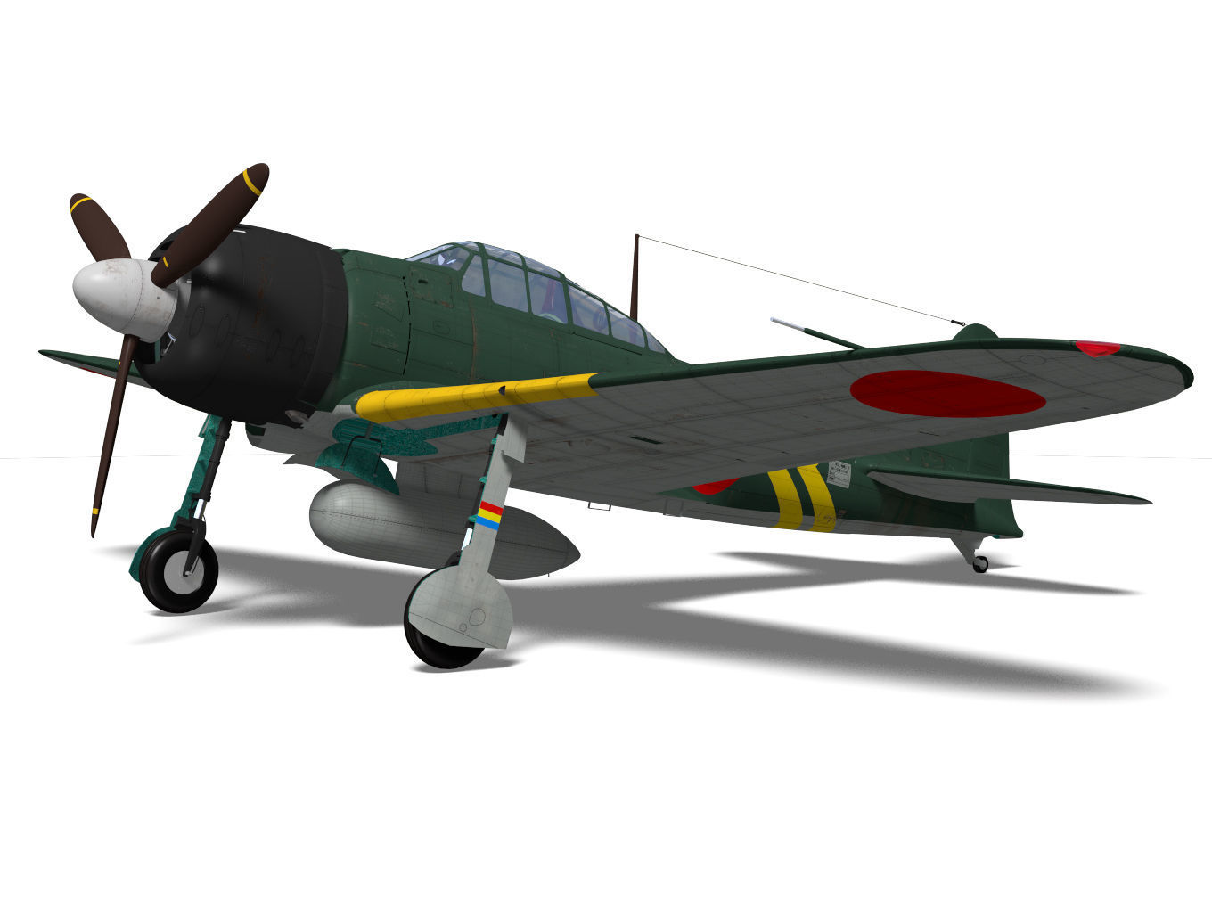 A6M3 Zero fighter Type 22 3D model_5