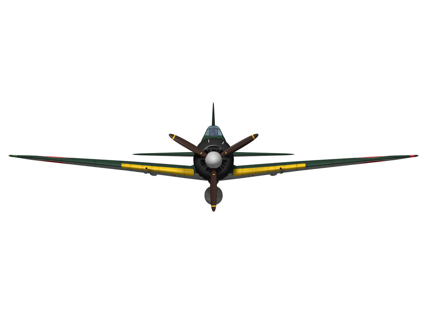 A6M3 Zero fighter Type 22 3D model_15
