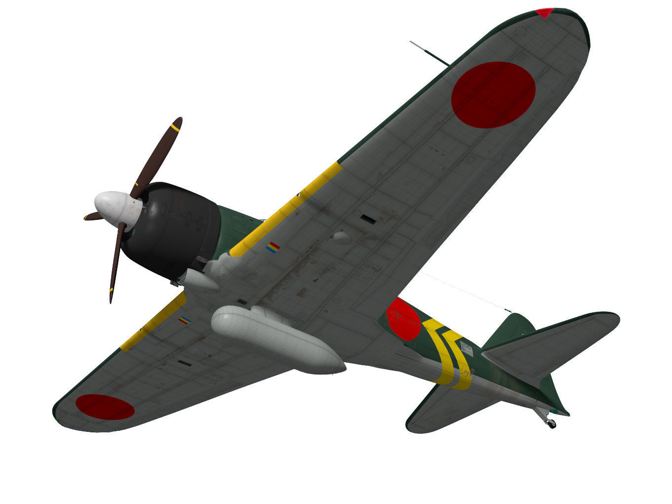 A6M3 Zero fighter Type 22 3D model_3