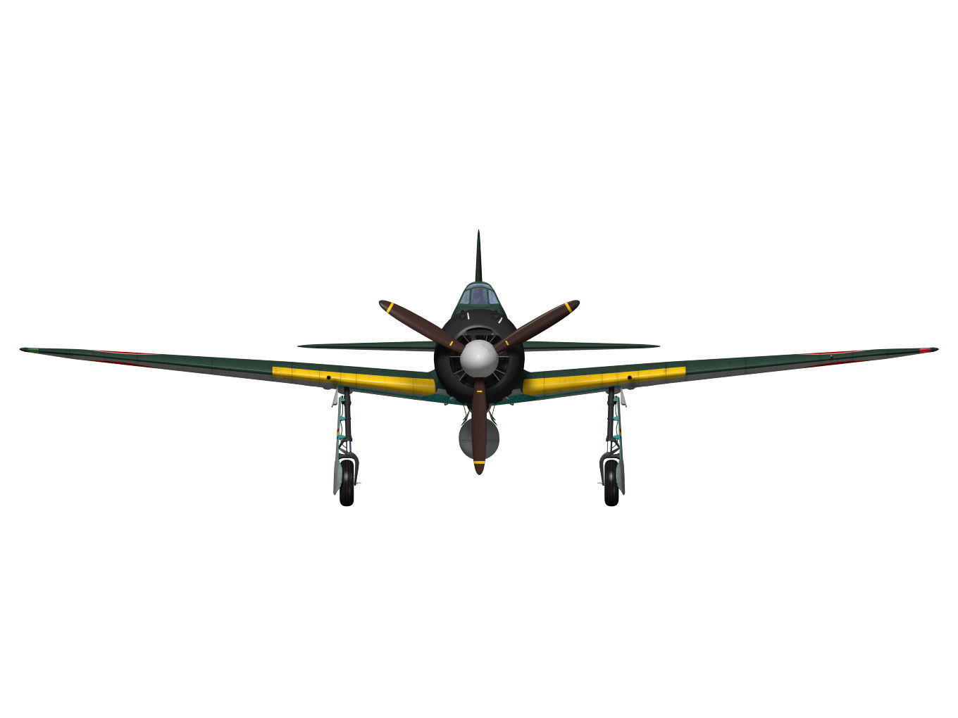 A6M3 Zero fighter Type 22 3D model_16