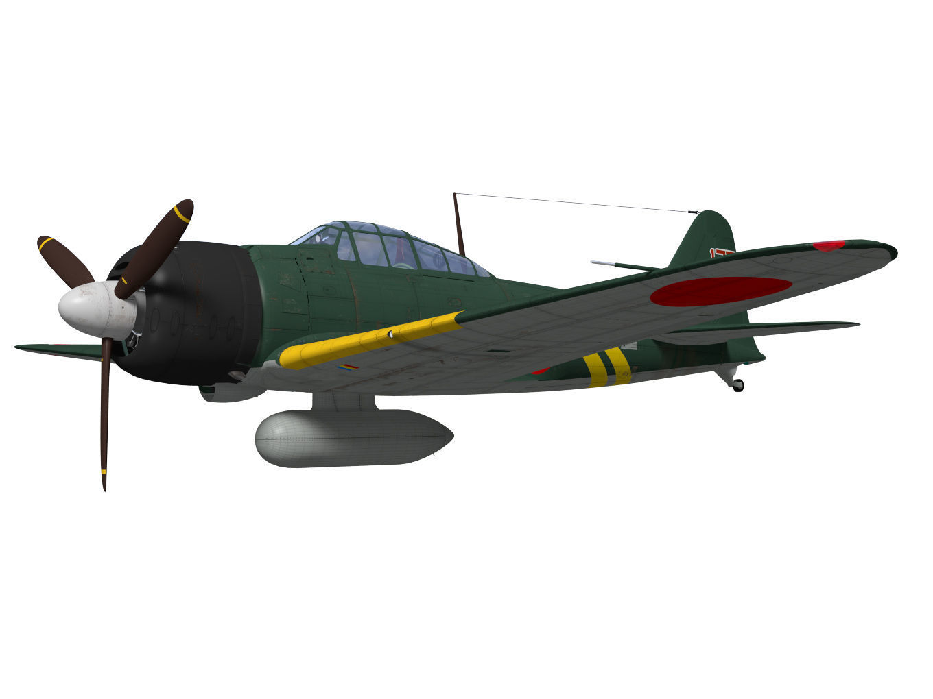 A6M3 Zero fighter Type 22 3D model_2