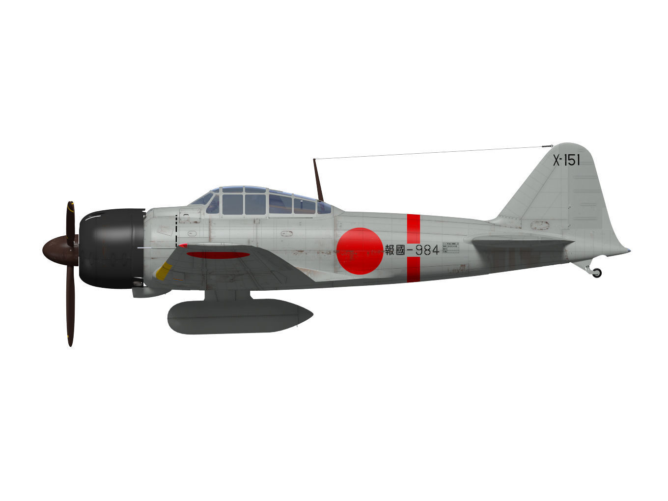 A6M3 Zero fighter Type 32 Hamp 3D model_14