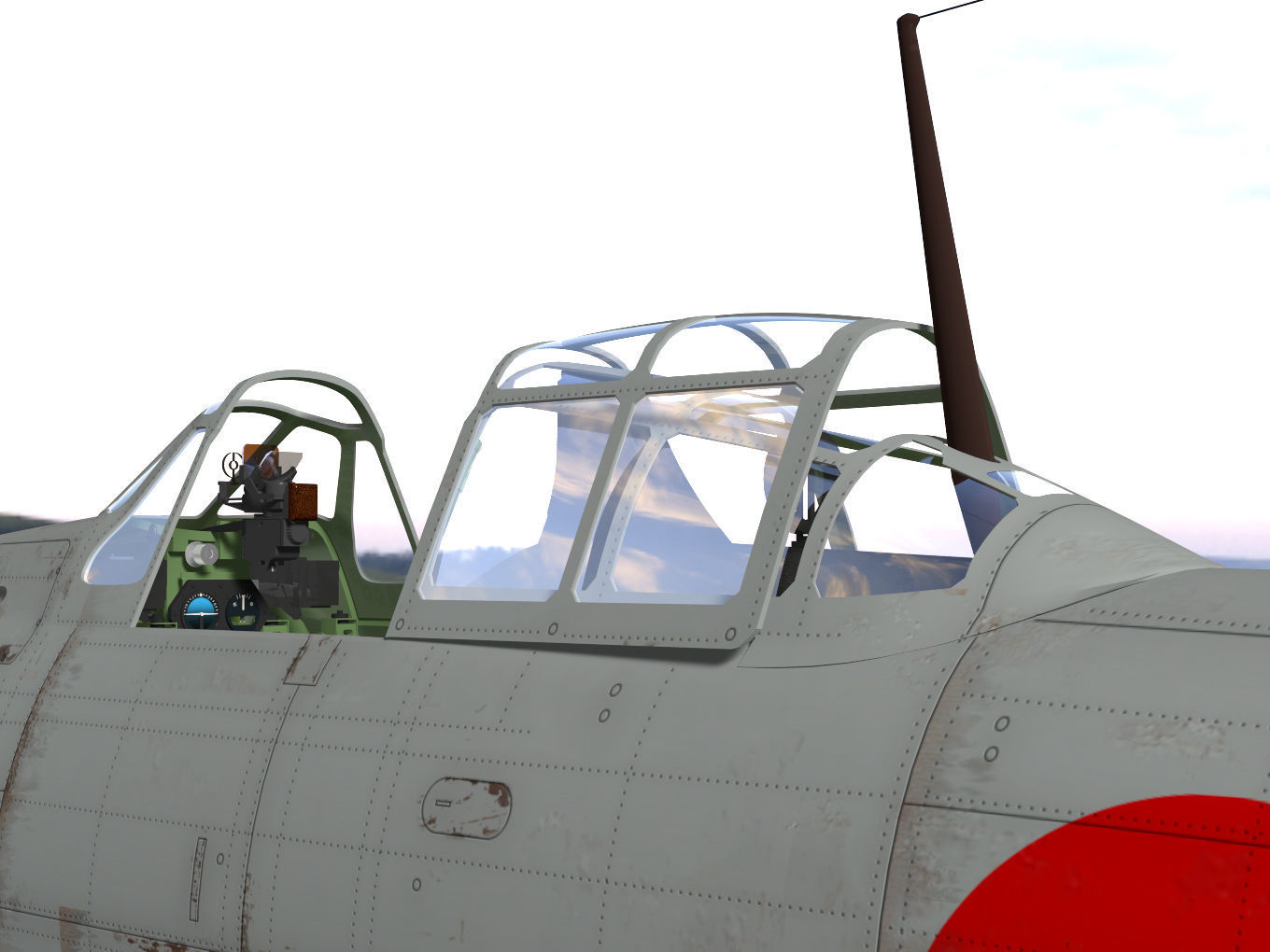 A6M3 Zero fighter Type 32 Hamp 3D model_10