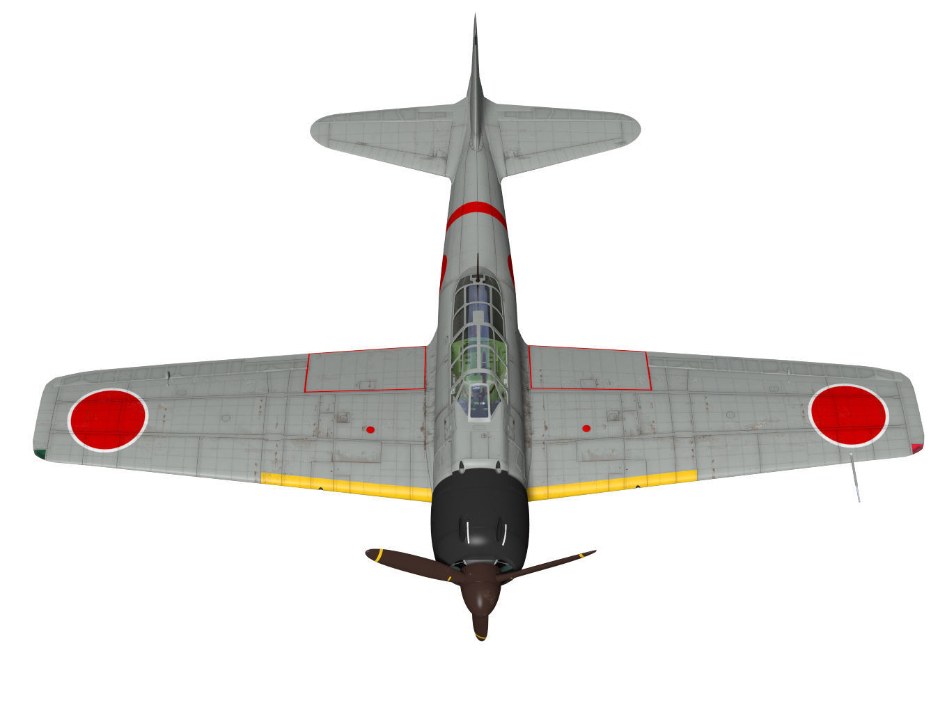 A6M3 Zero fighter Type 32 Hamp 3D model_4