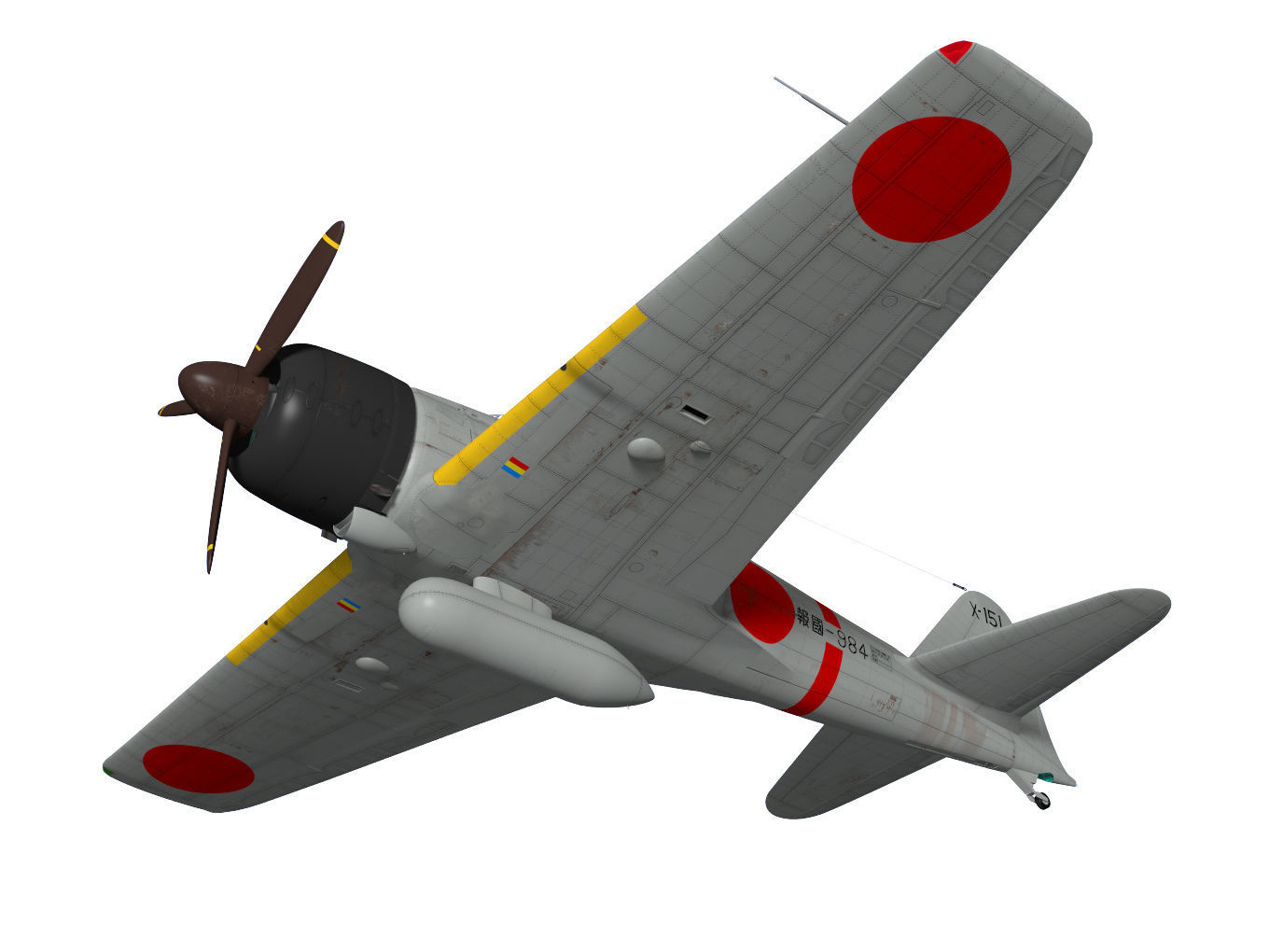 A6M3 Zero fighter Type 32 Hamp 3D model_3