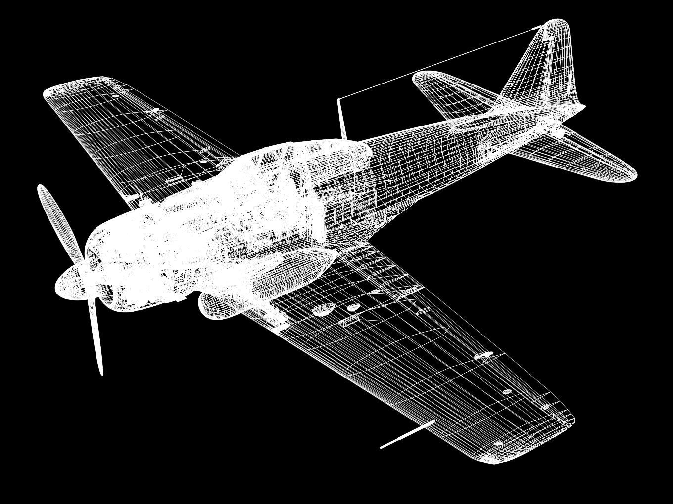 A6M3 Zero fighter Type 32 Hamp 3D model_19