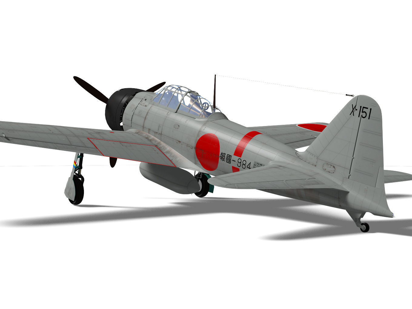 A6M3 Zero fighter Type 32 Hamp 3D model_6