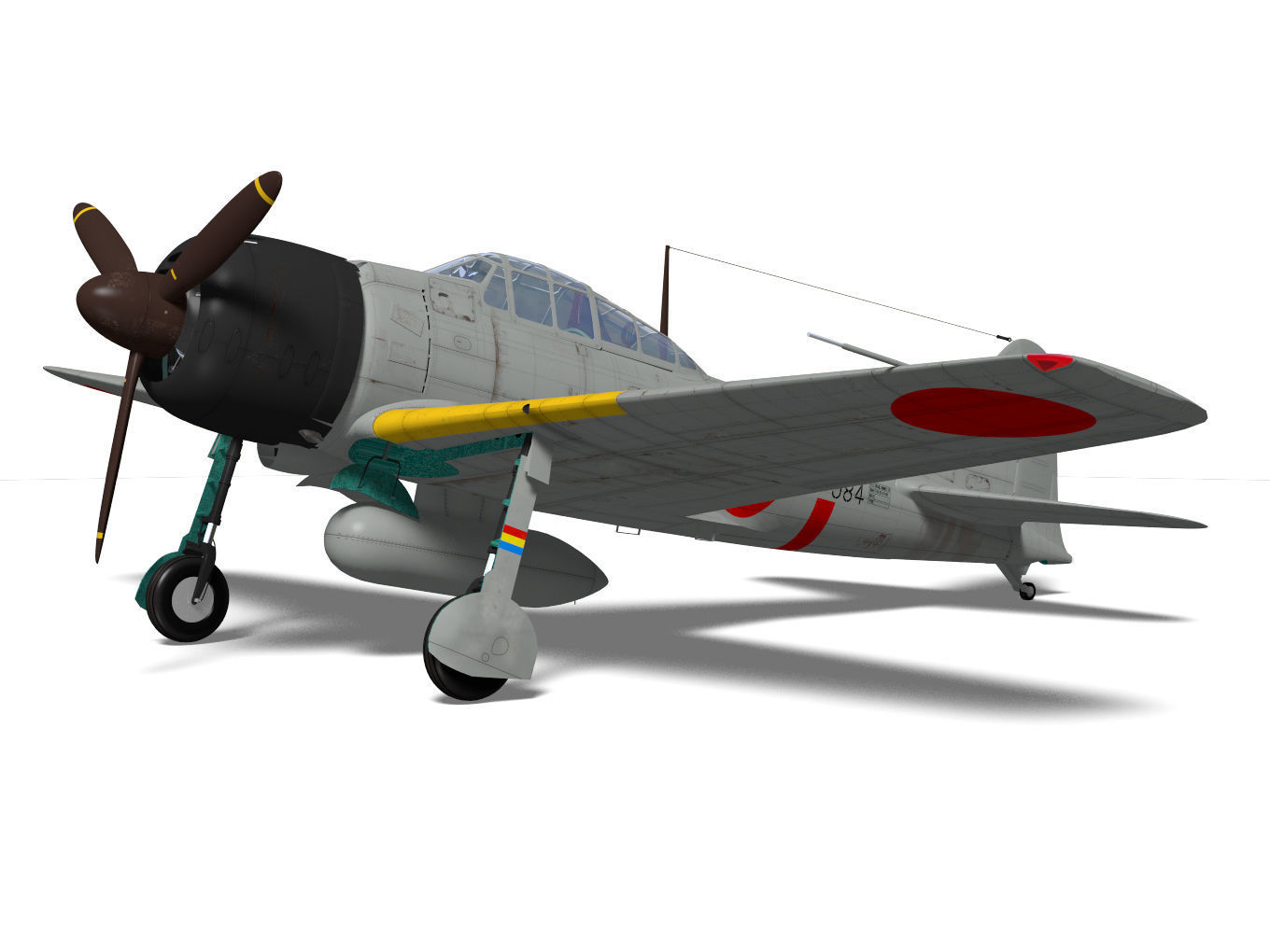 A6M3 Zero fighter Type 32 Hamp 3D model_5
