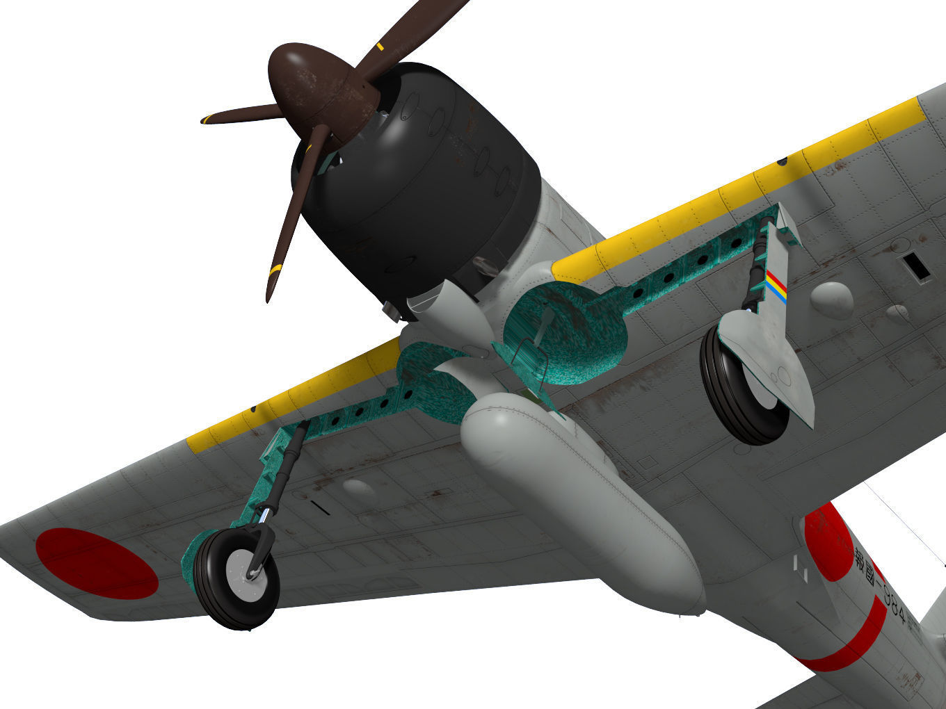 A6M3 Zero fighter Type 32 Hamp 3D model_8