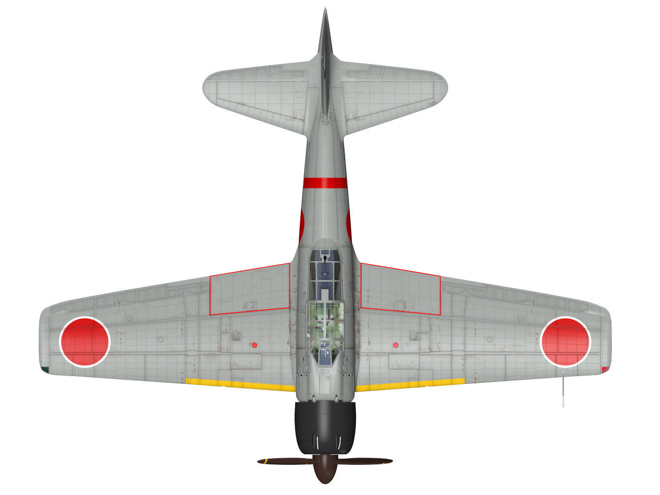 A6M3 Zero fighter Type 32 Hamp 3D model_17