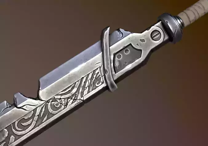 Steel Engraved Sword 03