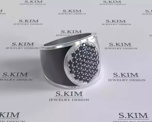 Ring with oval pave gems